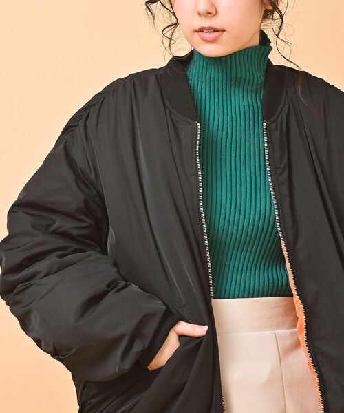 rps（アールピーエス）の「ＢＩＧボリュームＭＡ－１（MA-1・レディース・カーキ/グレイッシュベージュ/ブラック・M）」の10枚目の写真