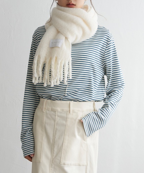 LBC(エルビーシー)の「バルキーフリンジストール(ストール/ショール・レディース・ピンク系/ブルー系/オフホワイト/グレー/ブルー・FREE)」の1枚目の写真