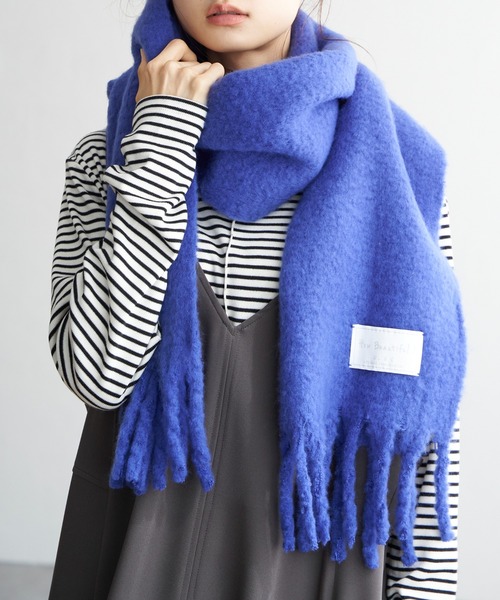 LBC(エルビーシー)の「バルキーフリンジストール(ストール/ショール・レディース・ピンク系/ブルー系/オフホワイト/グレー/ブルー・FREE)」の9枚目の写真