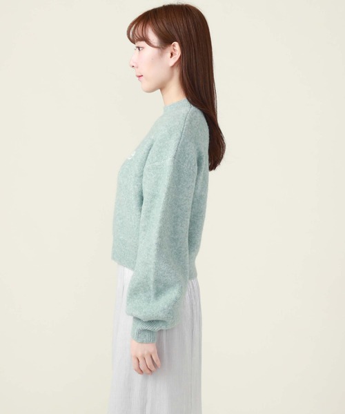 archives(アルシーヴ)の「ソフトタッチロゴジャガードニット(ニット/セーター・レディース・チャコールグレー/グリーン/アイボリー・MEDIUM)」の19枚目の写真