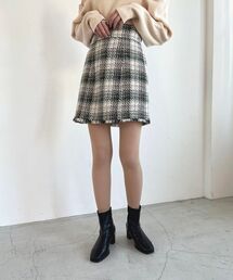 MAJESTIC LEGON | フリンジツイードミニスカート(スカート)