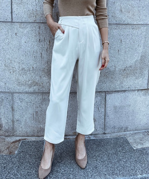 esutoreja（エストレジャ）の「サイドボタンドスラックス（スラックス・レディース・ブラック/ブラウン/ホワイト・S/M）」の2枚目の写真