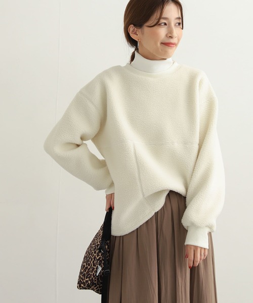 URBAN RESEARCH DOORS(アーバンリサーチドアーズ)の「ボアクルーネックプルオーバー(Tシャツ/カットソー・レディース・アイボリー/ブラック/モカ・MEDIUM)」の17枚目の写真