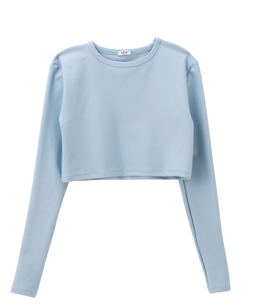 SEA（シー）の「ショート ラッシュガード（水着・レディース・ネイビー/ブラック/ライトブルー・ONE SIZE）」の14枚目の写真