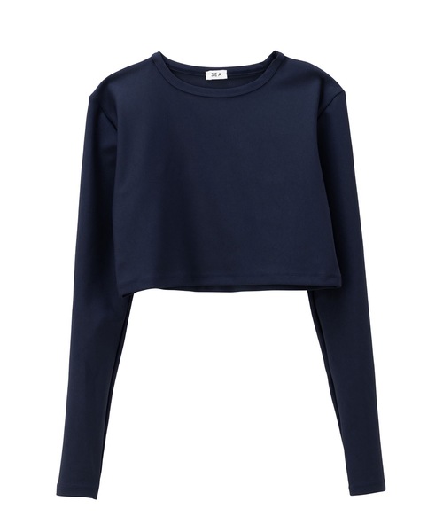 SEA（シー）の「ショート ラッシュガード（水着・レディース・ネイビー/ブラック/ライトブルー・ONE SIZE）」の17枚目の写真