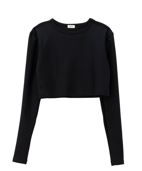 SEA（シー）の「ショート ラッシュガード（水着・レディース・ネイビー/ブラック/ライトブルー・ONE SIZE）」の5枚目の写真