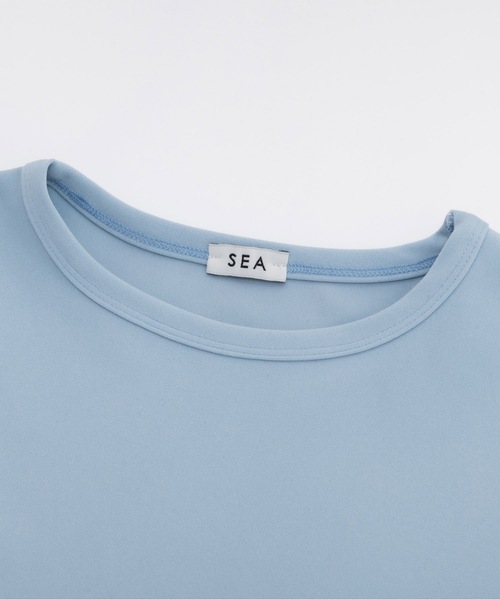 SEA（シー）の「ショート ラッシュガード（水着・レディース・ネイビー/ブラック/ライトブルー・ONE SIZE）」の11枚目の写真