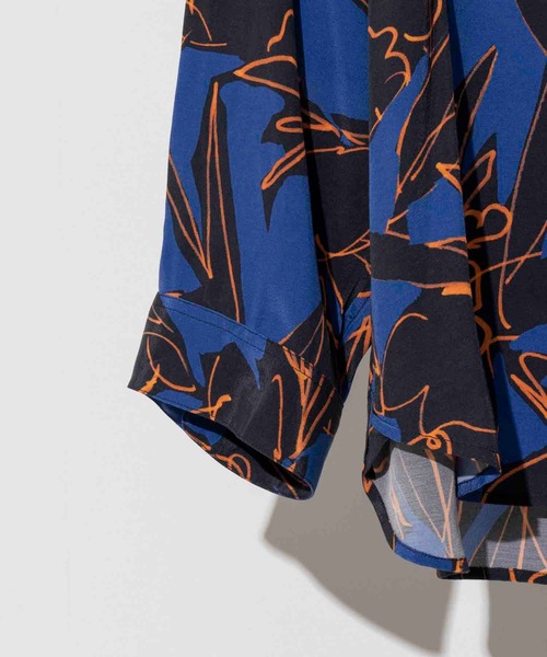 MAISON SPECIAL（メゾンスペシャル）の「《ユニセックスアイテム》アブストラクトプライムオーバーシャツ【MAISON SPECIAL/メゾンスペシャル】（シャツ/ブラウス・メンズ・ブラウン/ブルー・0/1/2）」の4枚目の写真