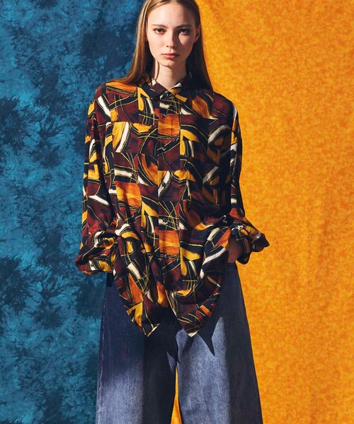 MAISON SPECIAL（メゾンスペシャル）の「《ユニセックスアイテム》アブストラクトプライムオーバーシャツ【MAISON SPECIAL/メゾンスペシャル】（シャツ/ブラウス・メンズ・ブラウン/ブルー・0/1/2）」の15枚目の写真