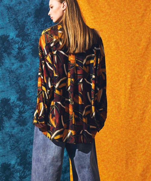 MAISON SPECIAL（メゾンスペシャル）の「《ユニセックスアイテム》アブストラクトプライムオーバーシャツ【MAISON SPECIAL/メゾンスペシャル】（シャツ/ブラウス・メンズ・ブラウン/ブルー・0/1/2）」の8枚目の写真