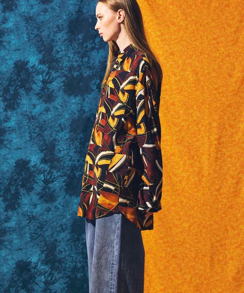 MAISON SPECIAL（メゾンスペシャル）の「《ユニセックスアイテム》アブストラクトプライムオーバーシャツ【MAISON SPECIAL/メゾンスペシャル】（シャツ/ブラウス・メンズ・ブラウン/ブルー・0/1/2）」の7枚目の写真