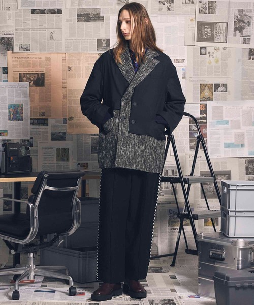 MAISON SPECIAL（メゾンスペシャル）の「《ユニセックスアイテム》アブストラクトプライムオーバーシャツ【MAISON SPECIAL/メゾンスペシャル】（シャツ/ブラウス・メンズ・ブラウン/ブルー・0/1/2）」の18枚目の写真