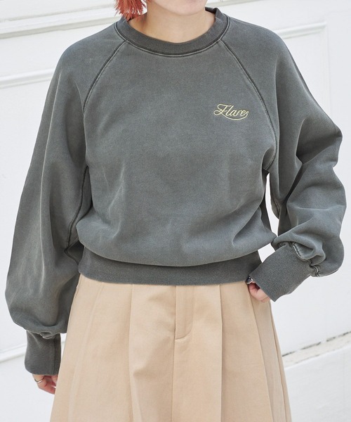 PBLIM（ページボーイリム）の「PAGEBOYLIM/カラークロップドスウェット（スウェット・レディース・ボルドー/ブルー/チャコールグレー・FREE）」の7枚目の写真