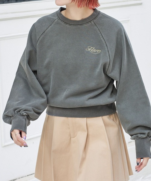 PBLIM（ページボーイリム）の「PAGEBOYLIM/カラークロップドスウェット（スウェット・レディース・ボルドー/ブルー/チャコールグレー・FREE）」の9枚目の写真