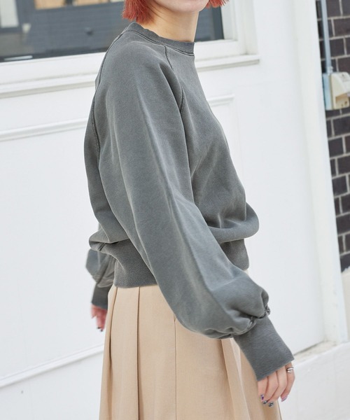 PBLIM（ページボーイリム）の「PAGEBOYLIM/カラークロップドスウェット（スウェット・レディース・ボルドー/ブルー/チャコールグレー・FREE）」の10枚目の写真