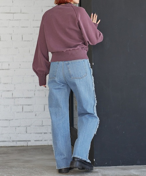 PBLIM（ページボーイリム）の「PAGEBOYLIM/カラークロップドスウェット（スウェット・レディース・ボルドー/ブルー/チャコールグレー・FREE）」の12枚目の写真