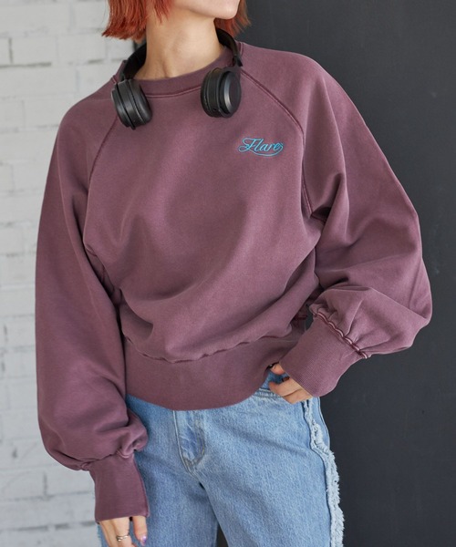 PBLIM（ページボーイリム）の「PAGEBOYLIM/カラークロップドスウェット（スウェット・レディース・ボルドー/ブルー/チャコールグレー・FREE）」の14枚目の写真