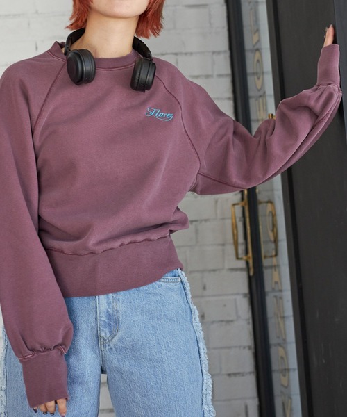 PBLIM（ページボーイリム）の「PAGEBOYLIM/カラークロップドスウェット（スウェット・レディース・ボルドー/ブルー/チャコールグレー・FREE）」の15枚目の写真