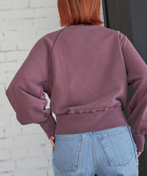 PBLIM（ページボーイリム）の「PAGEBOYLIM/カラークロップドスウェット（スウェット・レディース・ボルドー/ブルー/チャコールグレー・FREE）」の16枚目の写真