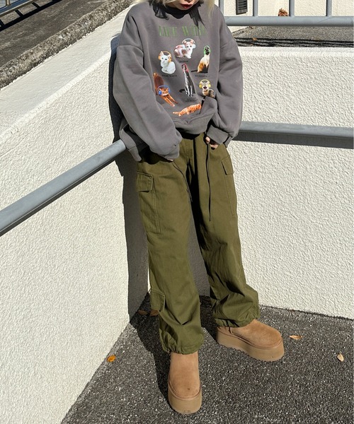 sedacle（セダクル）の「キャットプリントスウェット（スウェット・メンズ・オートミール/ボルドー/アッシュグレー・MEDIUM/LARGE）」の22枚目の写真