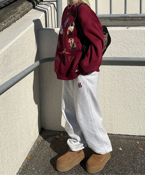 sedacle（セダクル）の「キャットプリントスウェット（スウェット・メンズ・オートミール/ボルドー/アッシュグレー・MEDIUM/LARGE）」の8枚目の写真