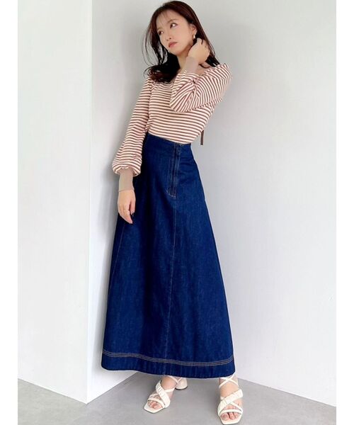 RESEXXY（リゼクシー）の「ステッチデザインフレアスカート（スカート・レディース・ベージュ/インディゴブルー/アイボリー・FREE）」の17枚目の写真