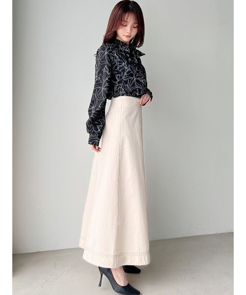 RESEXXY（リゼクシー）の「ステッチデザインフレアスカート（スカート・レディース・ベージュ/インディゴブルー/アイボリー・FREE）」の22枚目の写真