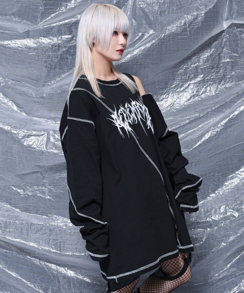 美品✨️レフレム×ディムモアール コラボ 希少 レイヤードロンT ハーフジップ REFLEM - DimMoire Crush xx ロンT 新品未開封 XLの通販 by rin