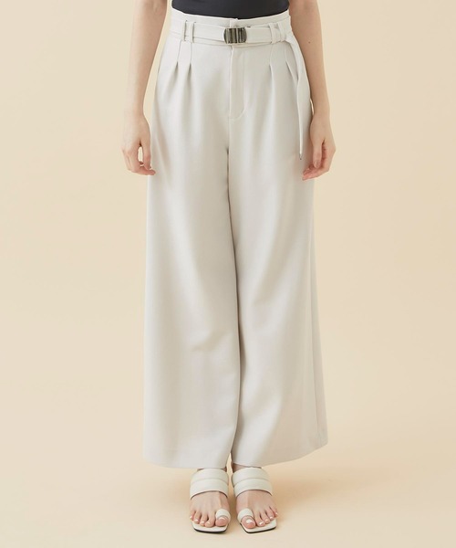 CITY TOKYO（シティトウキョウ）の「ジョーゼットワイドパンツ（スラックス・レディース・イエロー/ブラック/オフホワイト・1/2）」の8枚目の写真