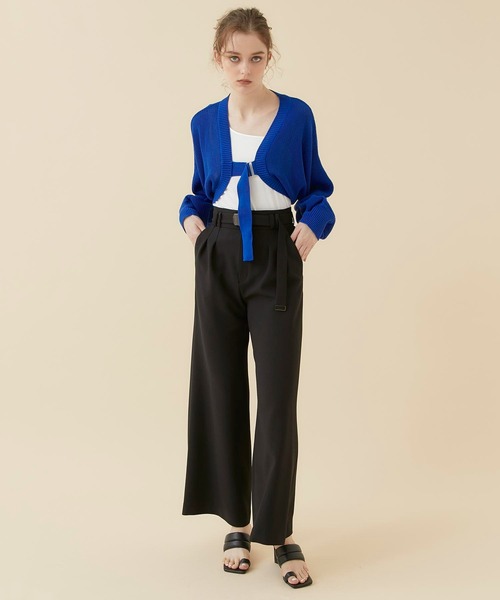 CITY TOKYO（シティトウキョウ）の「ジョーゼットワイドパンツ（スラックス・レディース・イエロー/ブラック/オフホワイト・1/2）」の16枚目の写真