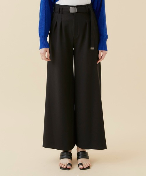 CITY TOKYO（シティトウキョウ）の「ジョーゼットワイドパンツ（スラックス・レディース・イエロー/ブラック/オフホワイト・1/2）」の18枚目の写真