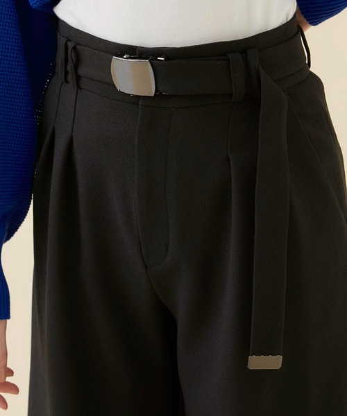 CITY TOKYO（シティトウキョウ）の「ジョーゼットワイドパンツ（スラックス・レディース・イエロー/ブラック/オフホワイト・1/2）」の21枚目の写真