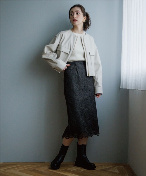 OPAQUE.CLIP(オペークドットクリップ)の「◆オリジナルレースタイトスカート(スカート・レディース・グレー系その他/パープル系4/オフホワイト/グレー系その他2・38/36/40/42/34)」の18枚目の写真