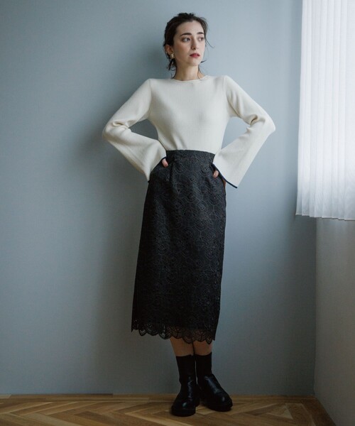 OPAQUE.CLIP(オペークドットクリップ)の「◆オリジナルレースタイトスカート(スカート・レディース・グレー系その他/パープル系4/オフホワイト/グレー系その他2・38/36/40/42/34)」の20枚目の写真