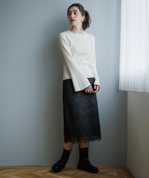 OPAQUE.CLIP(オペークドットクリップ)の「◆オリジナルレースタイトスカート(スカート・レディース・グレー系その他/パープル系4/オフホワイト/グレー系その他2・38/36/40/42/34)」の21枚目の写真