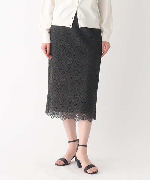 OPAQUE.CLIP(オペークドットクリップ)の「◆オリジナルレースタイトスカート(スカート・レディース・グレー系その他/パープル系4/オフホワイト/グレー系その他2・38/36/40/42/34)」の3枚目の写真