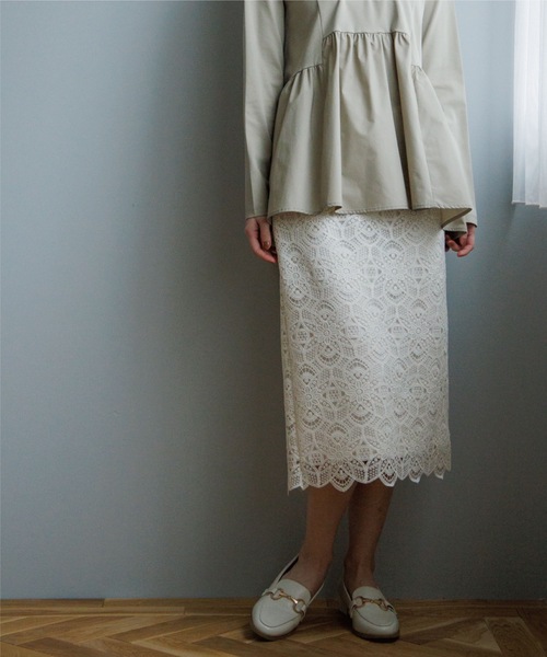OPAQUE.CLIP(オペークドットクリップ)の「◆オリジナルレースタイトスカート(スカート・レディース・グレー系その他/パープル系4/オフホワイト/グレー系その他2・38/36/40/42/34)」の14枚目の写真