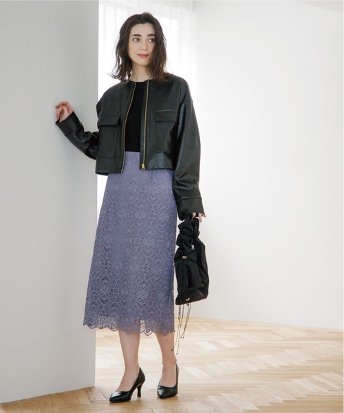 OPAQUE.CLIP(オペークドットクリップ)の「◆オリジナルレースタイトスカート(スカート・レディース・グレー系その他/パープル系4/オフホワイト/グレー系その他2・38/36/40/42/34)」の6枚目の写真