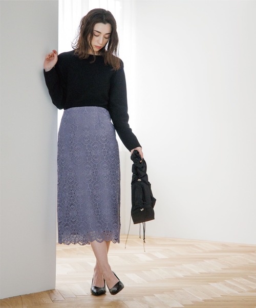 OPAQUE.CLIP(オペークドットクリップ)の「◆オリジナルレースタイトスカート(スカート・レディース・グレー系その他/パープル系4/オフホワイト/グレー系その他2・38/36/40/42/34)」の8枚目の写真