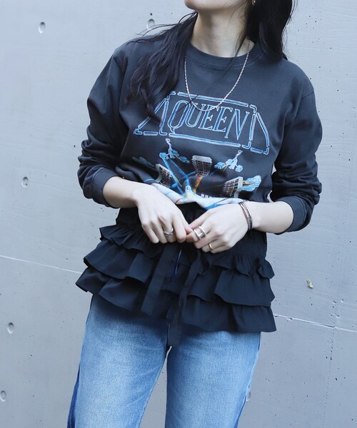 FREAK'S STORE（フリークスストア）の「マルチWAYギャザー付けフリル（付け襟・レディース・ブラック/オフホワイト・ﾌﾘ-）」の11枚目の写真