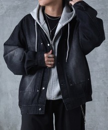 Confirm（コンファーム）の「【新色追加】 ビッグシルエット ヴィンテージライク ケミカルウォッシュ加工 グラデーション デニムブルゾン / Gジャン デニムジャケット / ダブルポケット デニムブルゾン 【Confirm】（デニムジャケット・メンズ）」