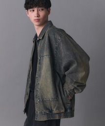 Confirm（コンファーム）の「【新色追加】 ビッグシルエット ヴィンテージライク ケミカルウォッシュ加工 グラデーション デニムブルゾン / Gジャン デニムジャケット / ダブルポケット デニムブルゾン（デニムジャケット）」