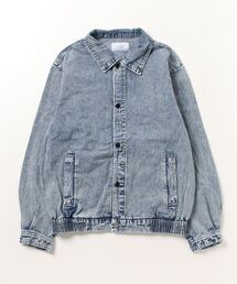 ビッグシルエット ヴィンテージライク ケミカルウォッシュ加工 グラデーション デニムブルゾン / Gジャン デニムジャケット / ダブルポケット デニムブルゾン