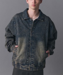Confirm（コンファーム）の「【新色追加】 ビッグシルエット ヴィンテージライク ケミカルウォッシュ加工 グラデーション デニムブルゾン / Gジャン デニムジャケット / ダブルポケット デニムブルゾン（デニムジャケット）」