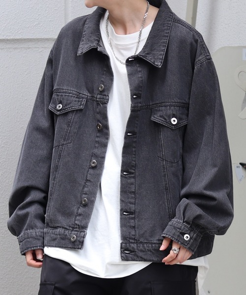 Confirm(コンファーム)の「【新色追加】 ビッグシルエット ヴィンテージライク ケミカルウォッシュ加工 グラデーション デニムブルゾン / Gジャン デニムジャケット / ダブルポケット デニムブルゾン 【Confirm】(デニムジャケット・メンズ・ケミカルウォッシュ/ブラック/ブルー/ブラック系その他/ブラック系/ブラック系1/ブルー系/ナチュラル/ホワイト系/ブラック系その他2/ブラック系2/ブラック系その他3/ホワイト/ブルー系その他/グレー系3/ブラック系3/ブルー系3・M/L/XL)」の19枚目の写真