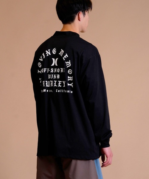 Hurley （ハーレー）の「【ムラサキスポーツ別注】Hurley/ハーレー ラッシュガード バックプリント/モックネックラッシュガード オーバーサイズ/UVカット/PHANTOM OVERSIZE OFFSHOREWINDOW MOCK LONG SLEEVE/23S01MRG06（ラッシュガード・メンズ・ブラック/ホワイト・M/L/XL）」の9枚目の写真