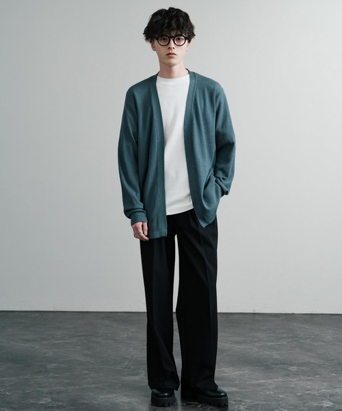 YAECA ヤエカ ベーシック リネン ニット カーディガン 羽織り ボタン