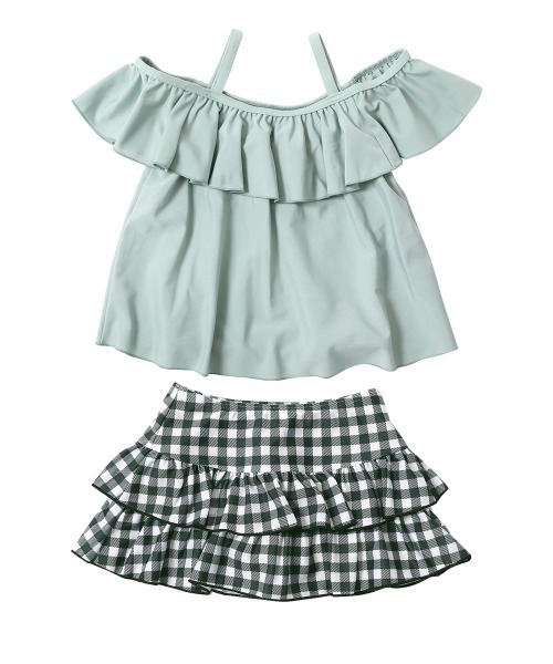 devirock(デビロック)の「UVカット 3WAYで着られる オフショルセットアップ水着(水着・キッズ・ブラック/バイオレット/パープル系その他/サックスブルー/イエロー系1/ピンク系6/イエロー系3/グレイッシュベージュ・100cm/110cm/120cm/130cm/140cm/150cm/160cm)」の13枚目の写真