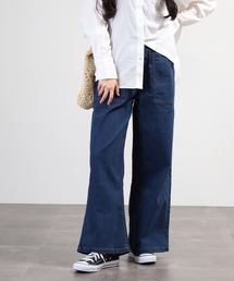 atONE ウエストゴムストレッチデニムベイカーパンツ