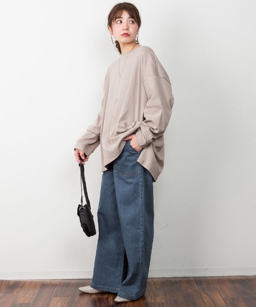 atONE（アットワン）の「atONE ウエストゴムストレッチデニムベイカーパンツ（デニムパンツ・レディース・ワンウォッシュ/ブルー/ライトインディゴブルー・4L/M/3L/L/LL）」の10枚目の写真